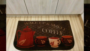 👍Ready stock👍Retro/ Rustic floor mat coffee thematic good export quality with TPR / rubber antiskid anti slip home deco office deco homestay deco