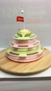 เล่นน้องแมว "clap" ทรงเจดีย์สามชั้นเสริมสร้างทักษะขนาดเส้นผ่าศูนย์กลาง 25cm 20cm สีน้ำหอม และสีชมพู 2 สี