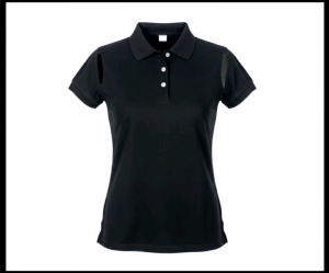 Blue Corner Ladies Comfort Wear Plain Black Color Honeycomb Polo Shirt for Women