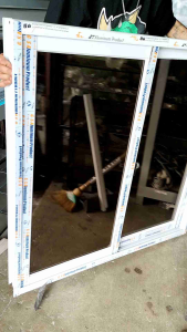 h90mx90cm sliding window/ screen reflictive glass bronze white frame