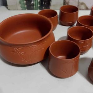 Brand New Bowl and Cups Terracotta Set - Japan Surplus