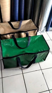 Tas Tenteng Serbaguna Resleting Mudel U/Kotak Dari Bahan Terpal Korea Import Tipe A20 Supertebal