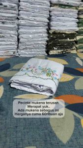 Mukena KHUSUS PUTIH terusan DEWASA LAJURAN Bordir pinggang maliqa series terbaru | mukenah lajuran rukuh bordir jumbo murah | Mukena Terusan Sakinah