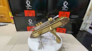 RORISA- D152-58 RG - Khoá tay gạt cửa 2-4 cánh bằng Đồng dài 390 mm phù hợp cửa gỗ sắt hộp 4x8cm...đổi tra 15 ngày