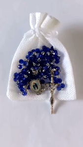 Blue 100beads Rosary for 2000Hail Marys acrylic beads 6mm Handmade for Religious Devotion and Prayer