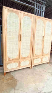 Lemari 2 Pintu Kotak Rotan Square Murah Terbaru