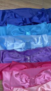 โบว์สวมเก้าอี้พลาสติกสำเร็จรูป โบว์โต๊ะจีน แพ็ค10ชิ้นราคา250บาท