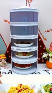 Food Cover Tahan Panas Layer Penutup Makanan Tudung Saji Tutup Sayur Susun 4 Tingkat 5 Tingkat