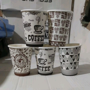 Paper Cup Cuatrus Motif Hot 8 oz isi 50 pcs - Cup