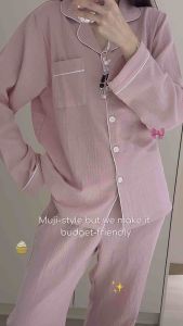 Sleepwear Co 100% Cotton Pyjamas Woman Pajamas Women Set Long Sleeve Couple Baju Tidur Wanita Cotton Piyama Tidur Wanita Lengan Panjang 睡衣裤套装女