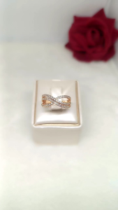 Cincin wanita mewah motif ulir full permata tanam xuping anti karat