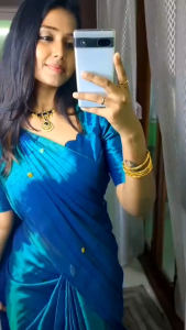 Peacock Khadi Tissue Saree - Blue Green Color - Silk Blend - Traditional Ethnic Wear - Festive Occasion