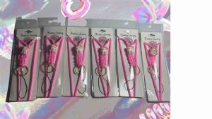Fashionable Paracord ID/Cellphone Lace Pink with Beaded Charm