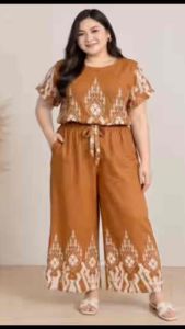 plus size challis terno squarepants for women in printed design