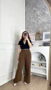 CJ FASHION - CELANA HW 2097 JAE HIGH WAIST LINEN PANTS PREMIUM