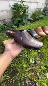 maxsbay sepatu selop kulit pria sandal slop kulit pria sepatu bustong pria