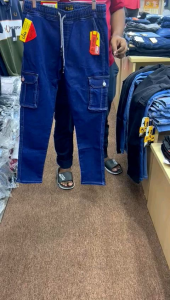 SELUAR BERGETAH LOOSE CUT JEANS 6 POCKET CARGO [Size 28 sampai 40