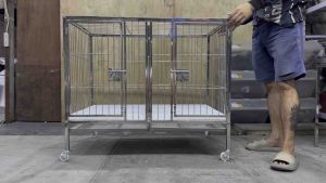 2 x 3 x 2.5 ft 2DOORS.. STAINLESS 304 DOG CAGE..  HEAVY DUTY