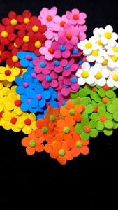 ดอกกระดาษสากลีบมน 3.5cm. ดอกตกแต่ง งานประดิษฐ์