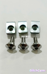 Baut Spakbor & Baut Hungger Motor Honda Matic Baut 10/6mm + Klip M6 ( Paket 3 set)