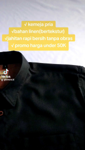 Kemura Kemeja pria bahan linen kemeja pria polos hitam