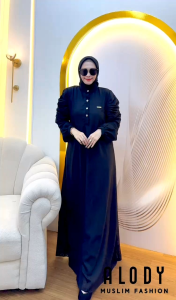 Dress set jilbab Audrey - ceruty aramany mix burnot etnik Ld 110 pj 142 kancing depan