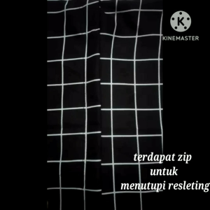Sarung Bantal Dan Guling 1 Set Dewasa Pakai Resleting Motif Kotak Hitam Bahan Katun Adem Isi 4 6 Pcs