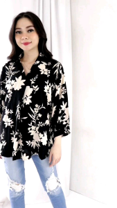 Atasan Wanita V-Neck JUMBO RAYON BUNGA LD 130 CM SUPER BIG SIZE XXXXXL 5XL 4521# 4552#