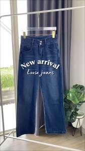 [Beevalue] Celana Jeans Panjang Wanita Highwaist Loose Jeans Kulot Jeans Wide Leg Jeans Loose Jeans Celana Denim Tinggi Pinggang Dua Kancing Button Highwaist Bahan Denim Premium Warna Biru Korean Style (BV-LS656)