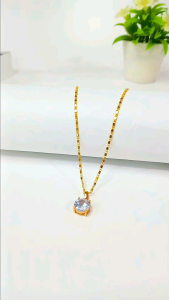 Kalung Set Liontin Mata Satu Titanium Tidak Luntur