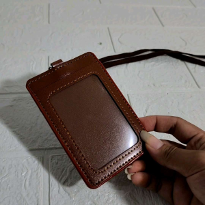 GANTUNGAN ID CARD TALI NYLON BAHAN KULIT SINTETIS COMBO NAME TAG