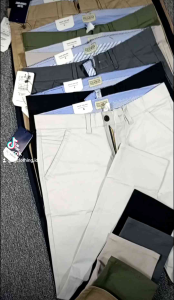 Pull And Bear Celana Chinos Panjang Pria Slim Fit Bahan Stretch