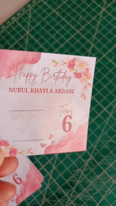 SMAZAGIFT 50 PCS Custom Announcement Card Customised Design for BirthdayAkikahWedding Announcements Engagement to put TasbihCandy Chocolate as Gift Budjet friendly Bajet Murah