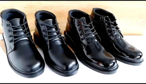 SEPATU PDH PRIA DINAS KERJA POLRI-TNI SATPAM SECURITY KULIAH FORMAL NON FORMAL HITAM MENGKILAP DOOF