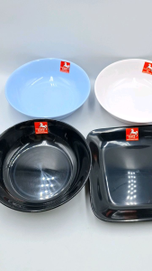 แพ็คละ612ใบ จานสี่เหลี่ยม ชามบัว 7.5นิ้ว พลาสติกเกรดABS Food Grad ชามก๋วยเตี๋ยว จานแบ่ง