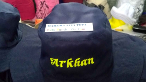 Topi rimba anak Topi manasik anak TK Topi anak outdoor reques nama suka-suka