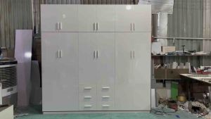 Tủ Nhựa Đài Loan (Cao 2m4 Ngang 2m45 Sâu 47cm) Khung Màu Óc Chó Cánh Trắng 699