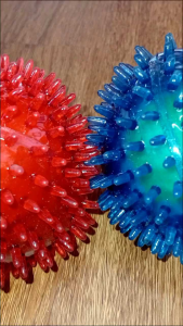 Squeaky Chew Toy Spiky Ball Interactive for Dogs
