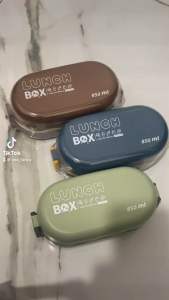 LUNCH BOX BENTO 850ML KOTAK BEKAL LAPISAN GANDA 2 SEKAT FREE SENDOK