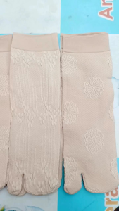 kaos kaki jempol dewasa wanita pendek motif bahan nylon