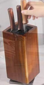 Tempat pisau dapur dan peralatan masak Putar 360° Berbahan kayu dengan design Aesthetic