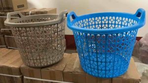 UniGlobal High Quality Round Diamond Design Basket Space Saver Heavy Duty Laundry Basket Stackable