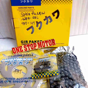 GEAR SET GIR PAKET SATRIA FU 150 NEW  SATRIA FU INJEKSI 428H-120L 43T/14T ORIGINAL ASLI FUKUKAWA