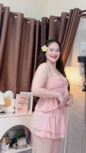 Set เสื้อคล้องคอ+กระโปรงชีฟองงทะเล ( m-04 ) 💦