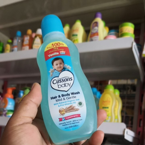 Cussons baby hair and body wash biru/Cussons sabun mandi plus sampo/Cussons liquid with natural organic oat & pro-vitamin B5