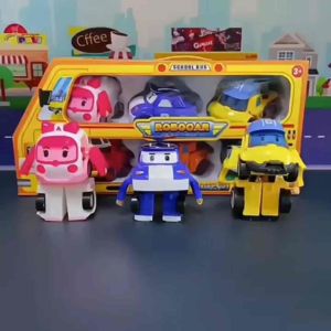 Sét 6 xe Poli- Biệt Đội Xe Cứu Hộ Robocar Poli và những người bạn. Đồ chơi ô tô Biến Hình quà tặng dễ thương cho trẻ em