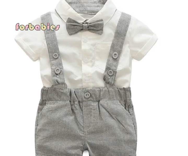 Baby boy christening outfit Gentlemen Jumper+Suspender Pants Formal Suit  Baptismal clothes for boy Lazada PH