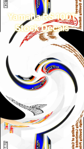 YAMAHA RS 100T STOCK DECALS (WATERPROOF LAMINATED FADE PROOF)