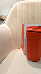 Insulated Coffee Cup (RED) SUS 304 Stainless Steel Thermal Mug Coffee Cup Coffee Mug with Lid Vacuum Flask