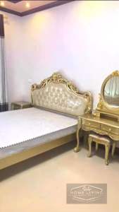Champagne European Bed Frame Gold Luxury Leather Hotel European King Queen Size Bed Modern Bed Frame Katil Mewah
